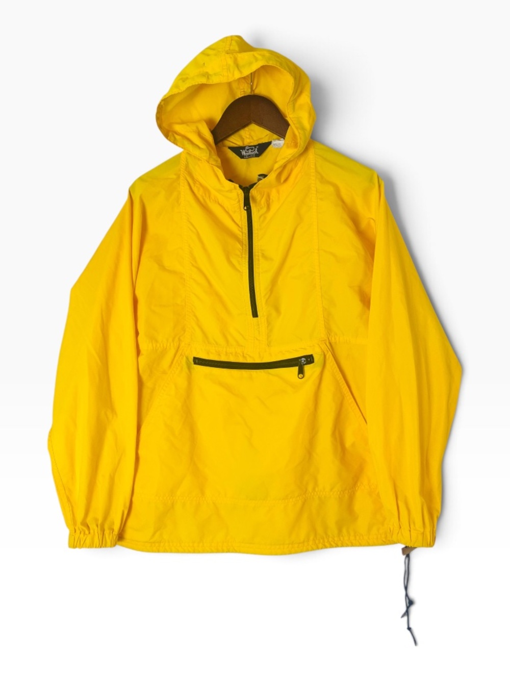 Vintage Woolrich Yellow Nylon Anorak Windbreaker Women's M Made USA